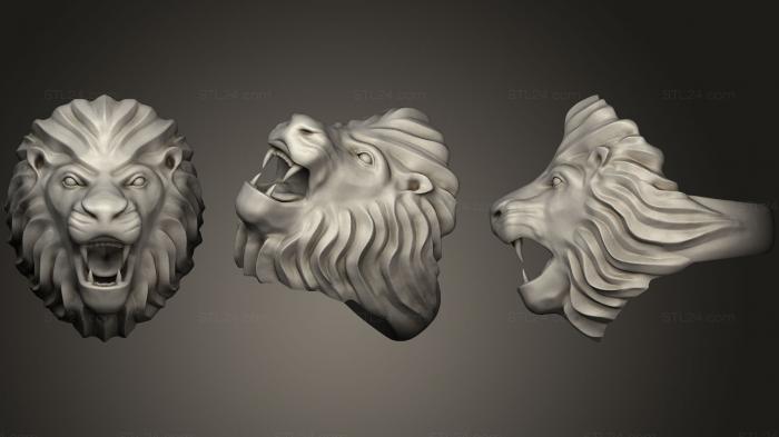Jewelry rings (Lion head ring2, JVLRP_0439) 3D models for cnc